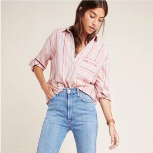 Maeve Pink Striped Blouse